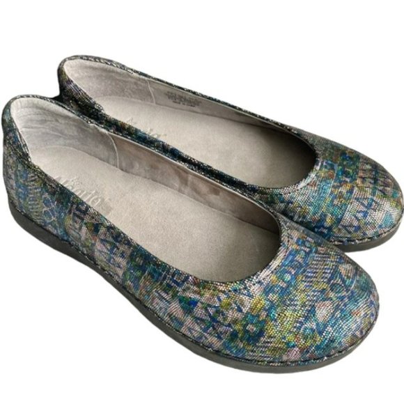 Alegria Shoes - Alegria Petal “Rave on the Nile” Shimmery Leather Ballet Flats - Multi- 10.5